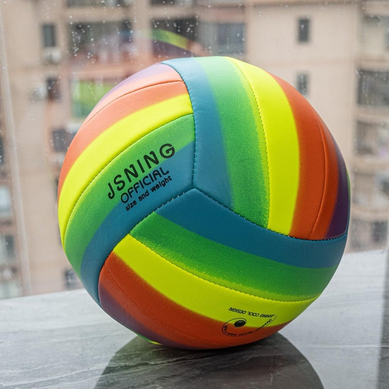 JSNING Rainbow Volleyball,Volley lite for Outdoor Indoor Beach Game,Soft Touch,Official Size 5,Cute Cool Design - Image 5